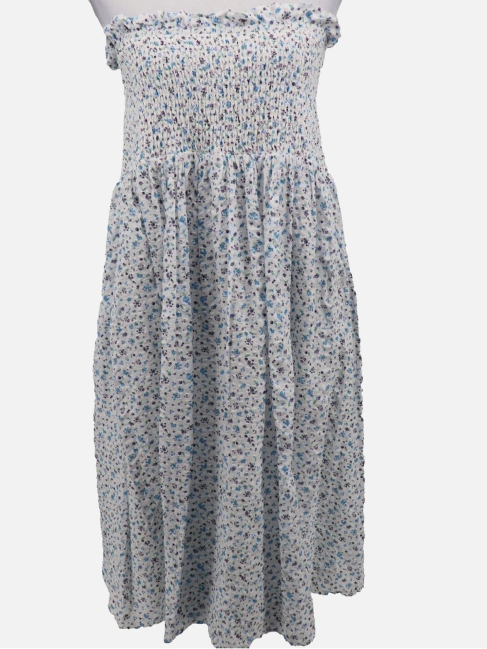 Tuckernuck Hyacinth House Smocked Strapless Midi Dress, Size Medium